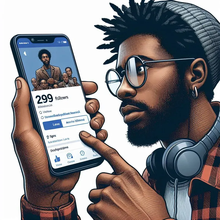 示意圖：臉書粉絲頁掉粉，追蹤人數剩下299人。(圖片來源：Copilot AI 生成圖)