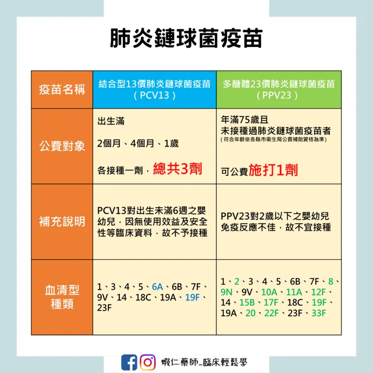 肺炎鏈球菌的血清型種類