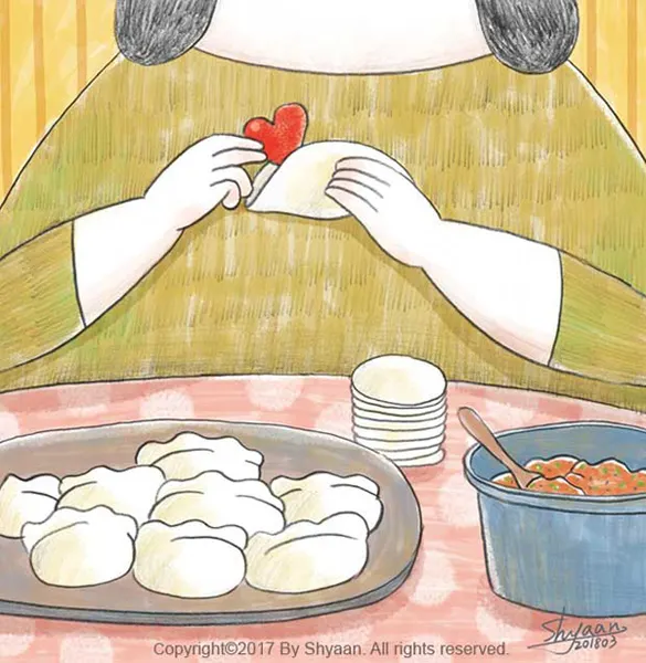 愛的水餃(鉛筆+電繪)