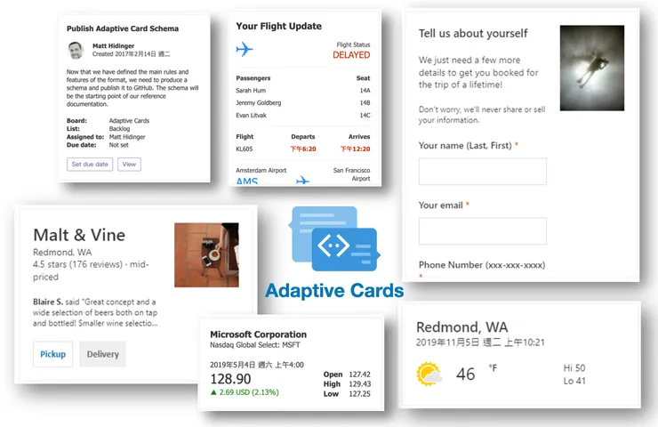 Adaptive Cards 可以讓你的訊息呈現靈活的排版與設計