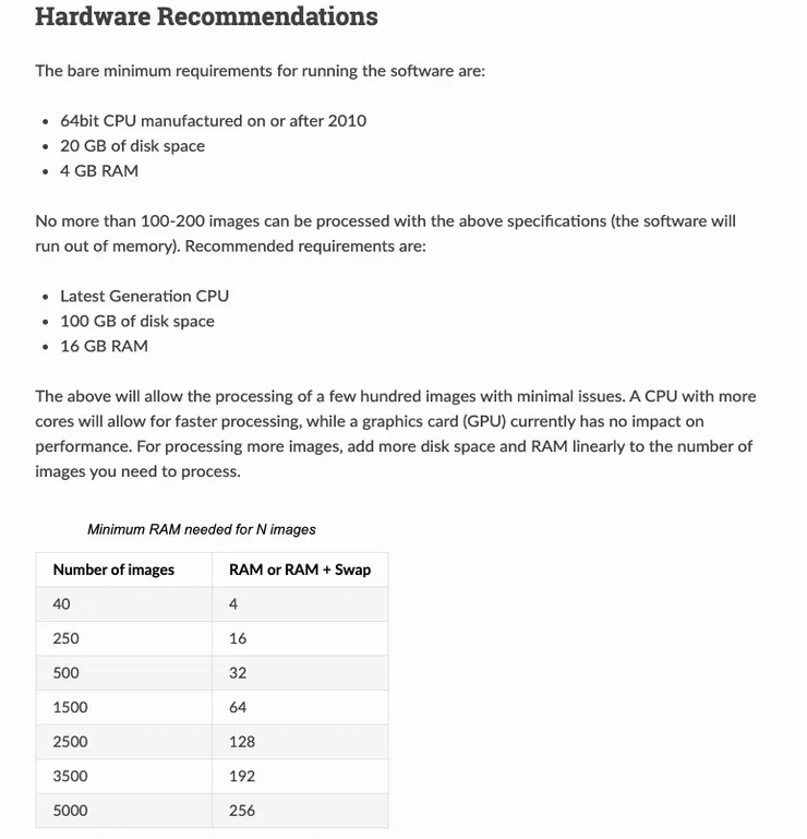 大致上需要的電腦效能