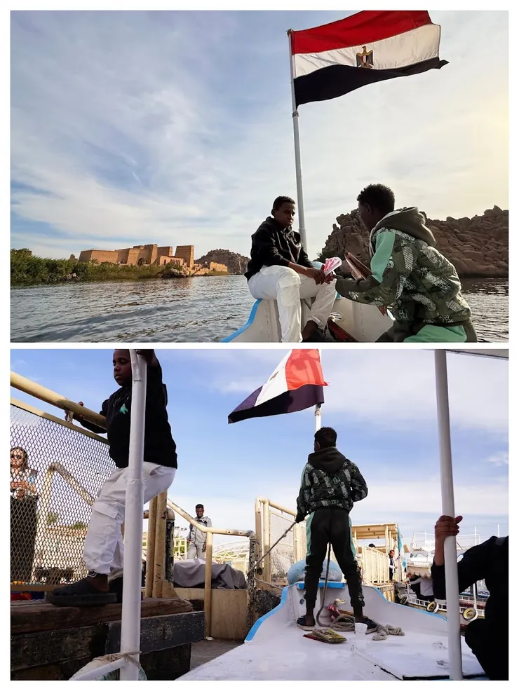 小船停靠時協助拉繩、綁繩的孩子