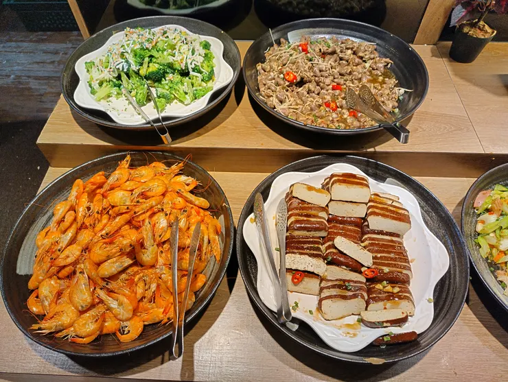 雞心 大豆干 花椰菜 白蝦