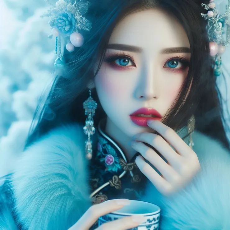BingAI生成的冷艷美人1
