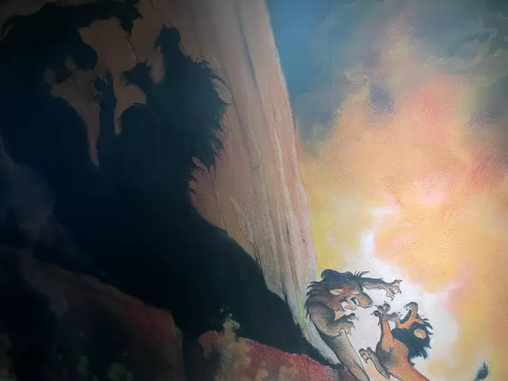 動畫《獅子王》著名場景的概念圖。