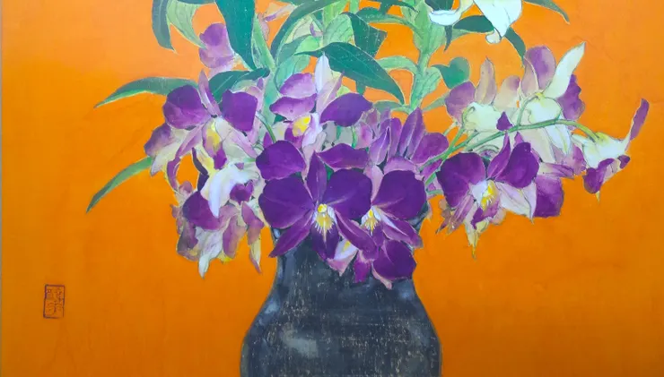 〈歲朝清供〉局部－蘭花