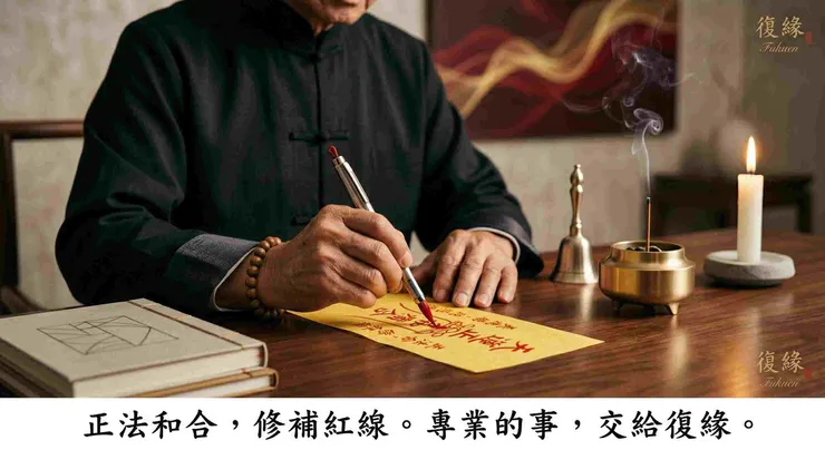 復緣專業老師施作正統道家和合術,化解感情負能量與疙瘩。