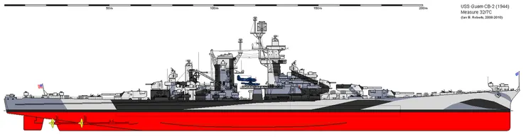 關島號超大型巡洋艦辨識圖