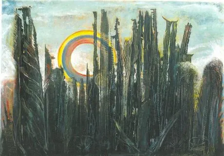 沃爾夫岡創作了多幅森林畫，這是恩斯特常畫的主題，他精確地掌握了恩斯特於 1920 年代發展出的半自動技法，即拓印法（frottage）與刮擦法（grattage）。