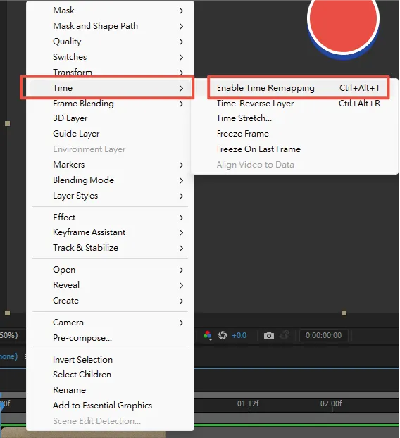 Time > Enable Time Remapping