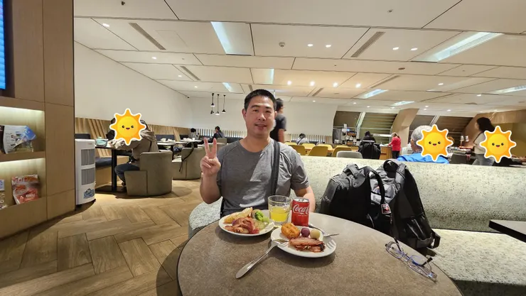 我在桃機第二航廈的環亞貴賓室享用早餐!