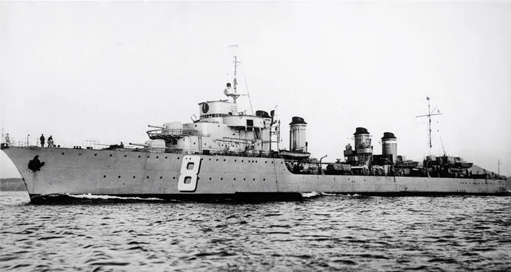 拍攝於1934年的沃克蘭號驅逐艦