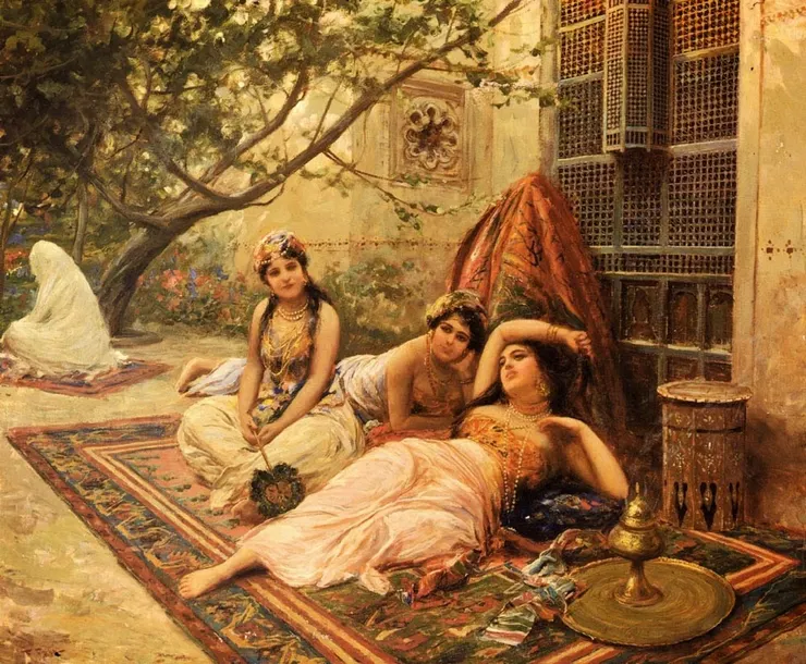 圖片是後宮的女孩們(The Girls of the Harem)，是義大利畫家法比奧.法比(Fabbio Fabbi)的作品。 原本也想過要自己畫但...有才能跟有想法是兩回事...