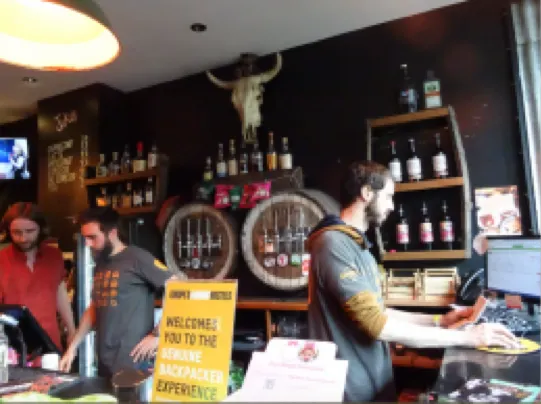 聖克里多弗背包客棧的吧台兼check in 櫃臺