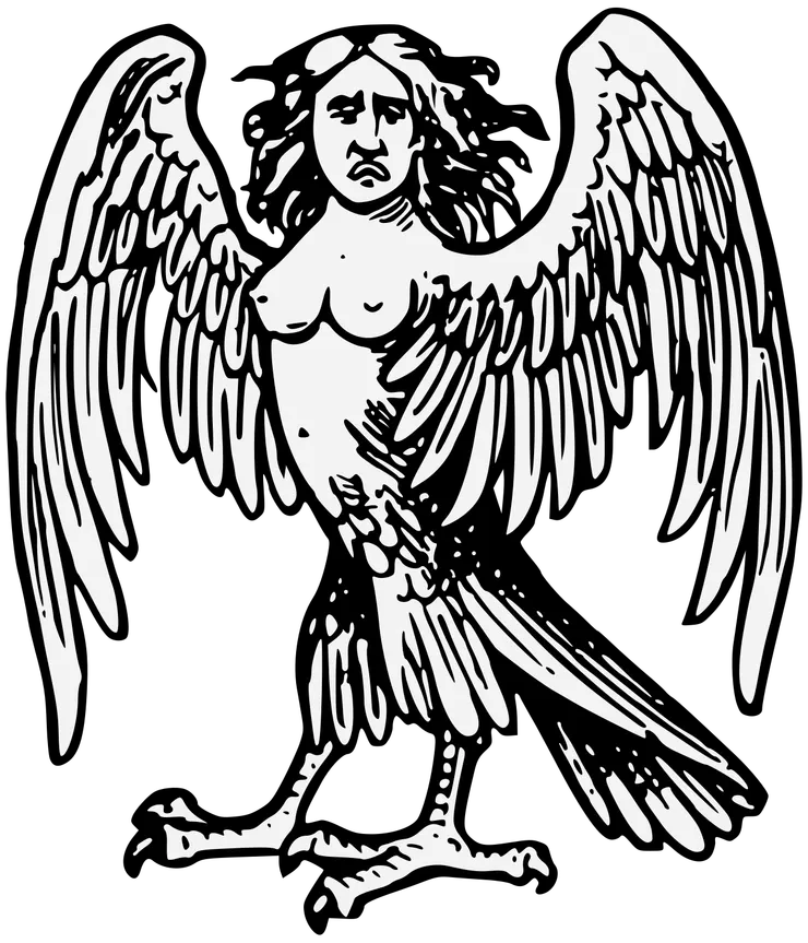 紋章風格的鷹身女妖，約翰‧維尼科姆，1906年。