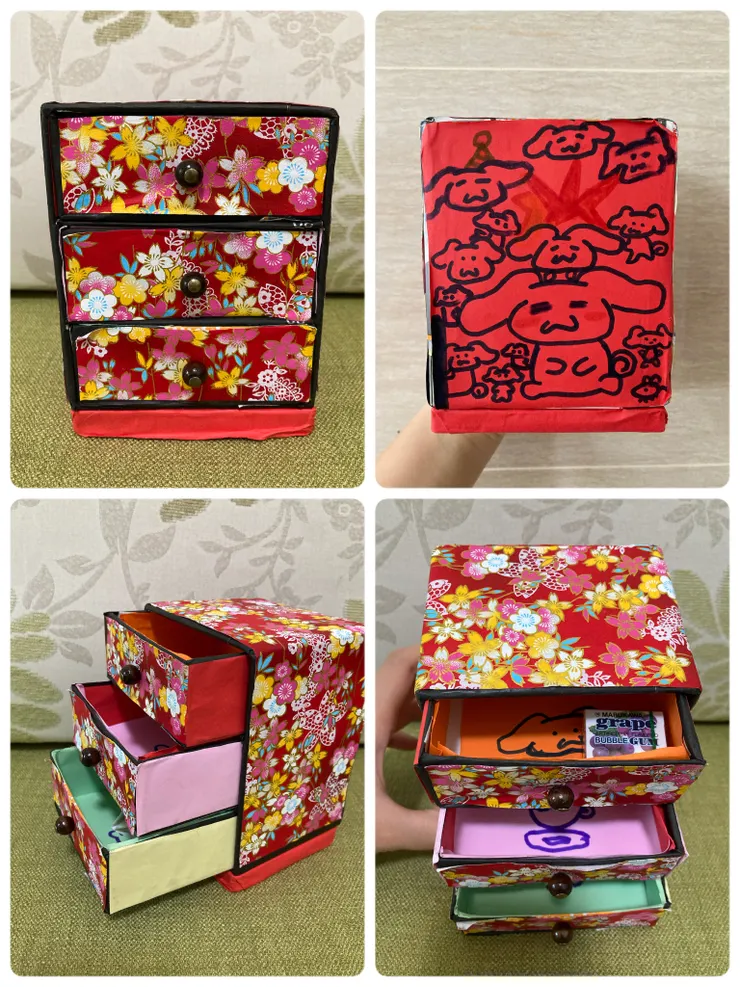 姪女們做的繽紛抽屜櫃！