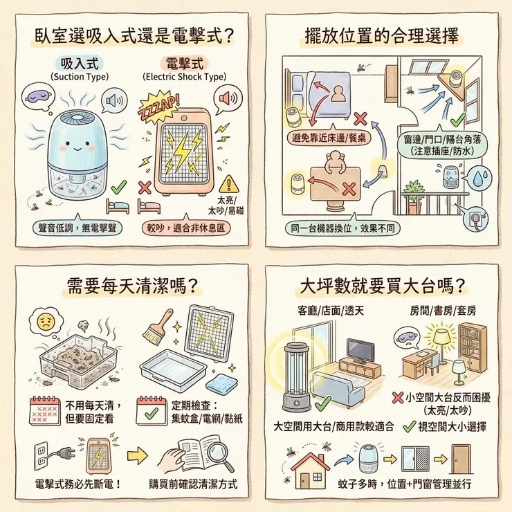 捕蚊燈常見問題:吸入式、電擊式、擺放位置怎麼判斷