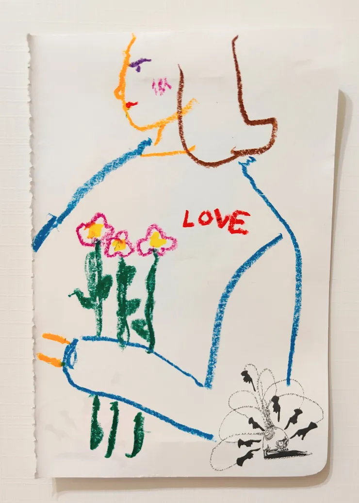 左手畫 - 蠟筆 / 紙