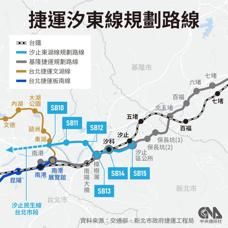 汐東線路線圖 圖片來源:網路