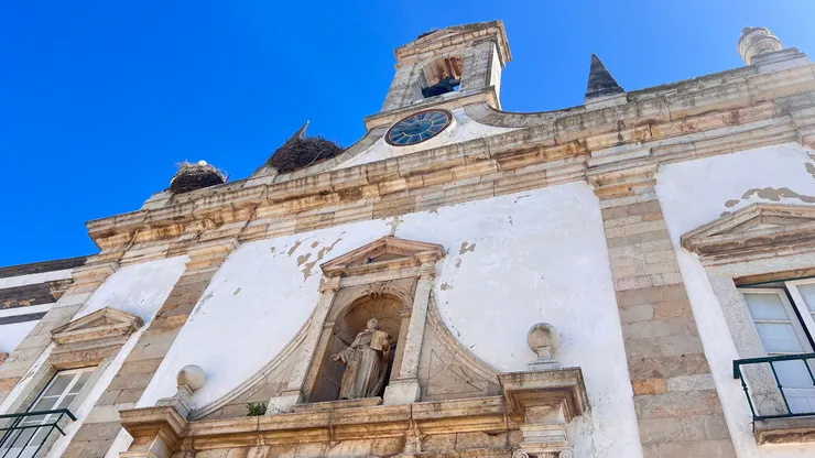 維拉拱門上方有鳥築巢，壁龕上有傳教士 Thomas Aquinas 的雕像。