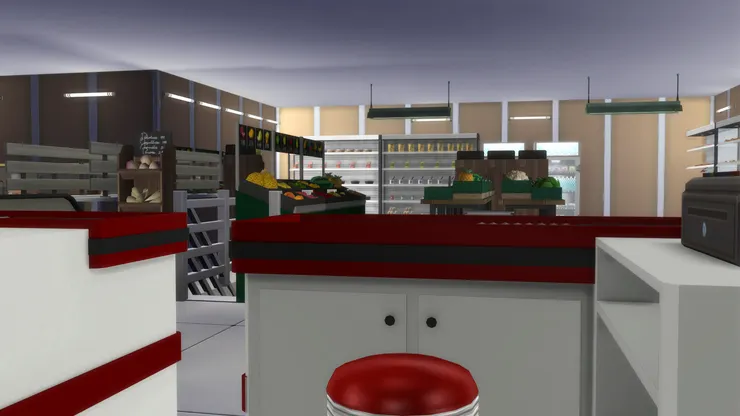 從收銀員看顧客的視覺。