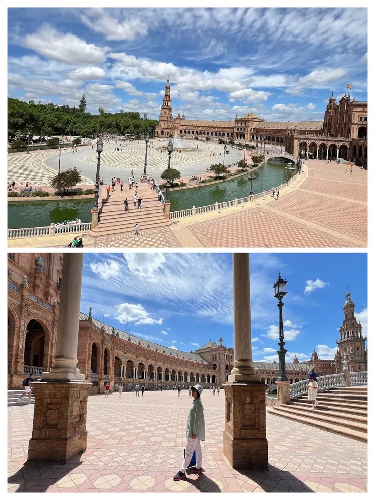 西班牙廣場採用大量馬蹄形拱門， 規律工整的設計讓廣場有秩序感。