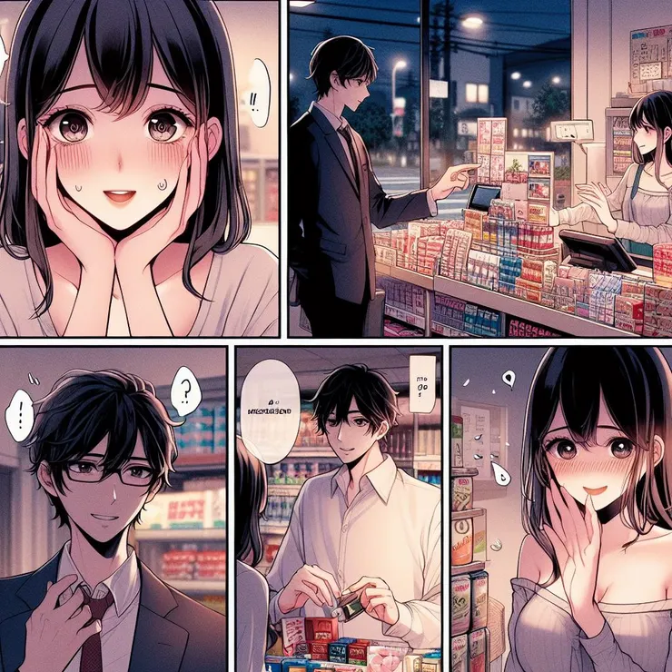 夜晚,便利商店外,我站在門口猶豫著要不要進去