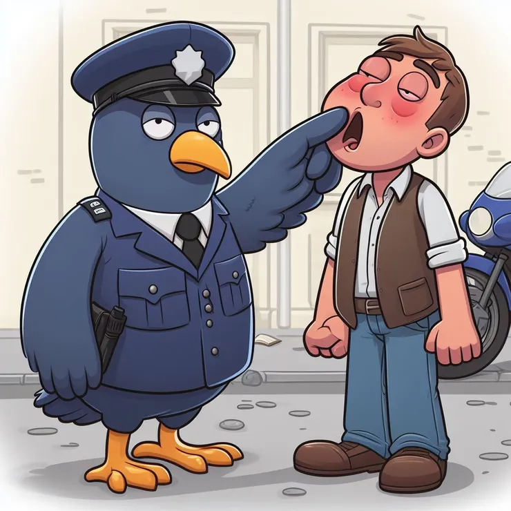 (早期的人體酒精感知器)「先生,麻煩你吹氣喔。」