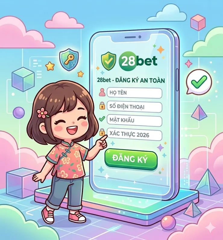 Quy trình xác thực đăng ký tài khoản 28bet chính thức 2026.