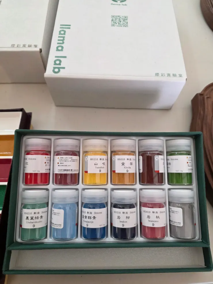 礦物顏料，上面有號數