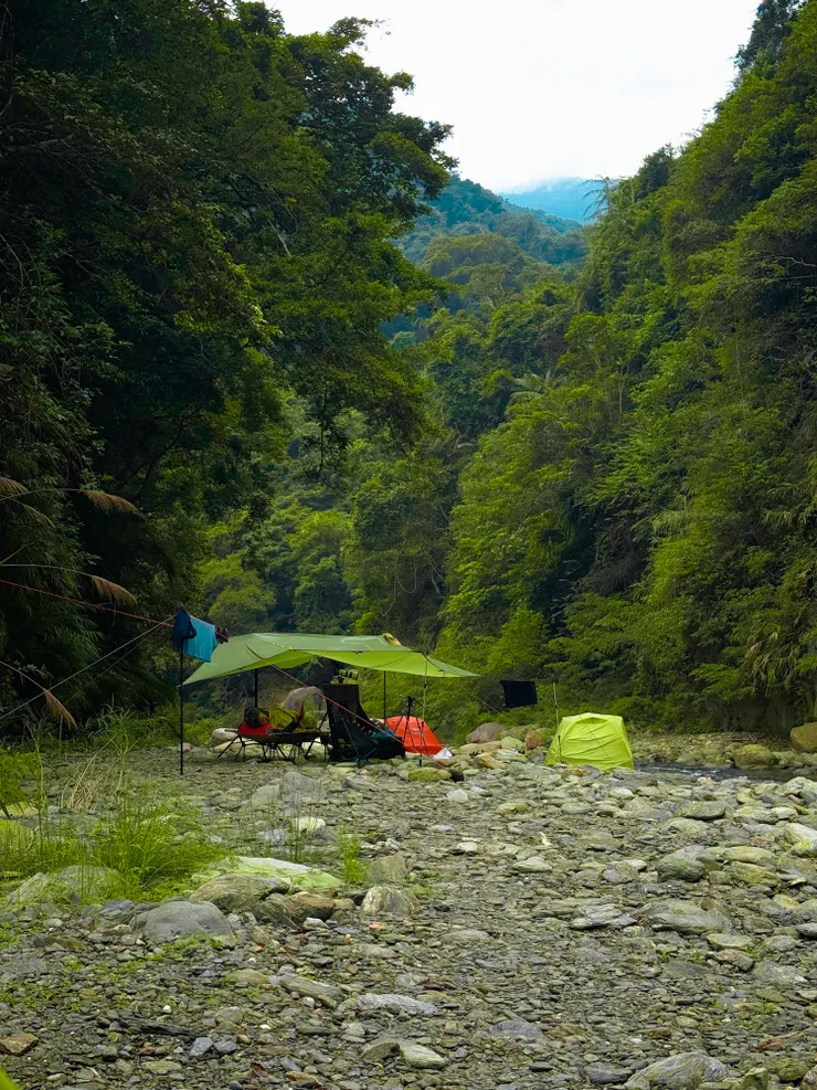 扛行軍床睡天幕下也是讚讚~
