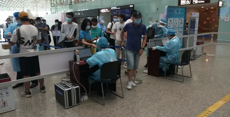 深圳機場的防疫檢查
