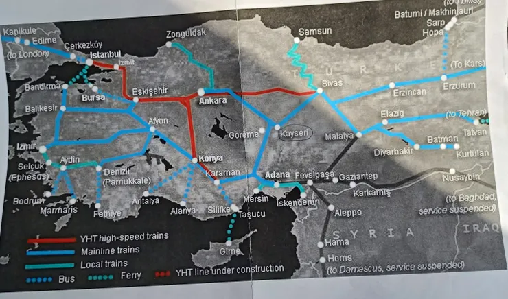 土耳其鐵路分佈圖