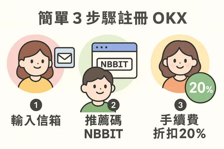 註冊OKX推薦碼NBBIT享20%折扣超簡單！
