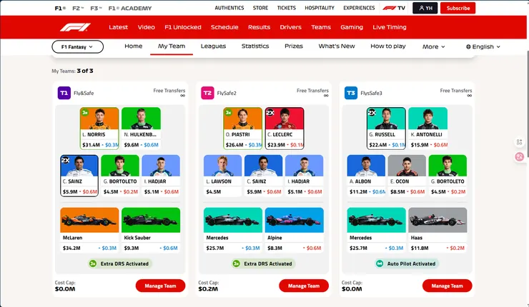 最終創建完三支隊伍會像這樣