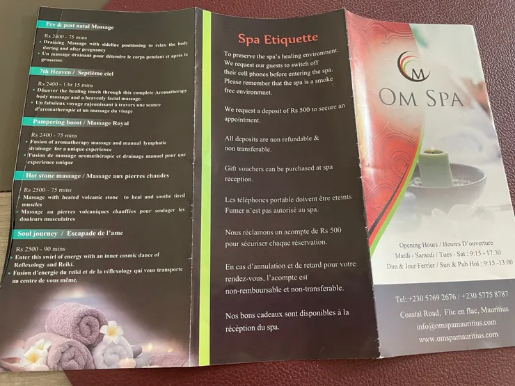模里西斯按摩OM SPA服務及價位
