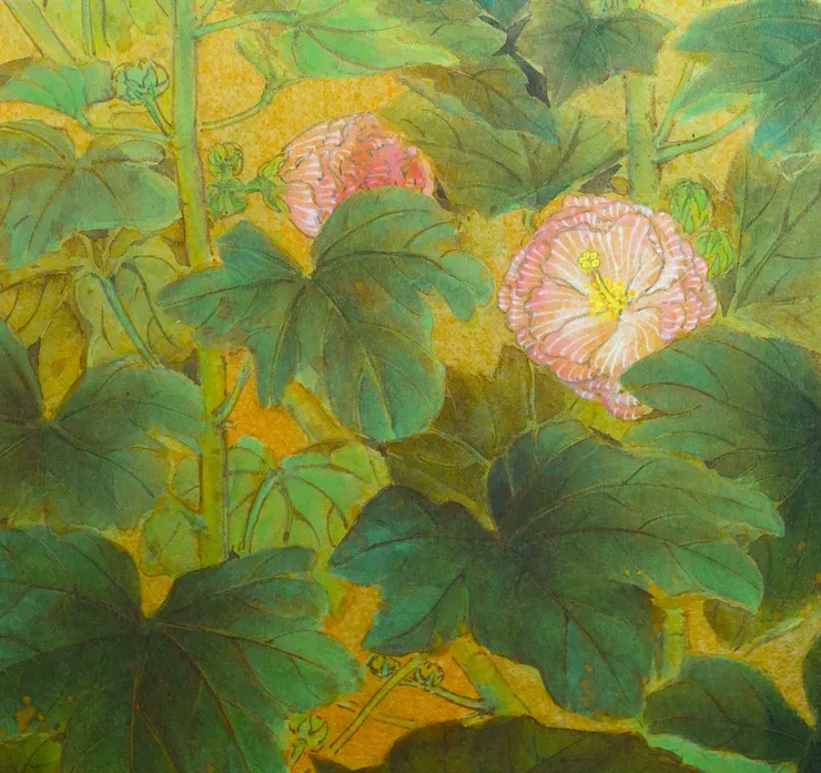 〈夏日閑庭〉局部－蜀葵