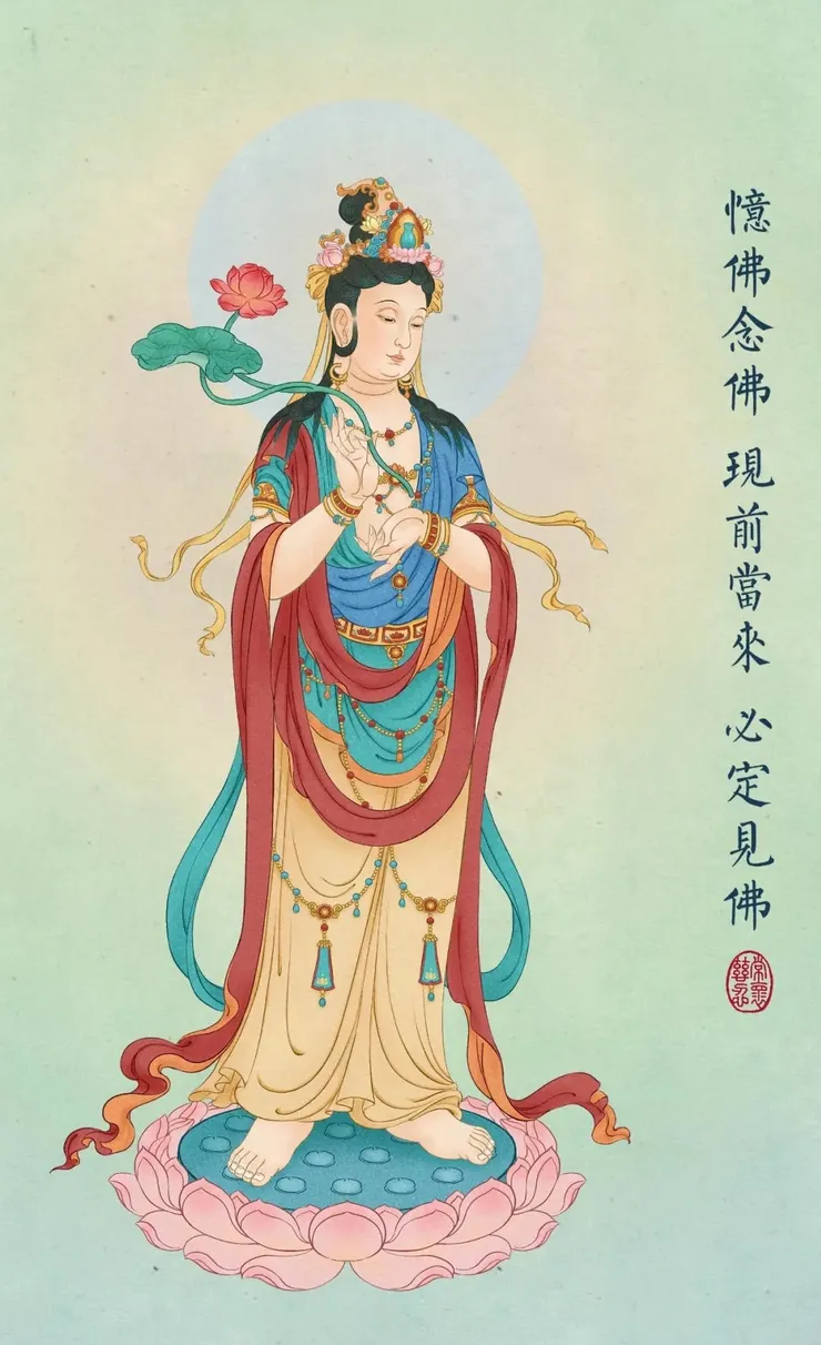 大勢至菩薩  :  以念佛心，入無生忍