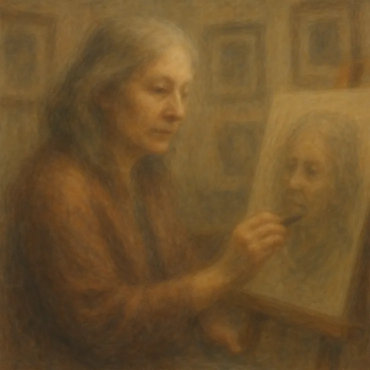 Each portrait she designed carried the echoes of a hundred half-remembered stories. Faces emerged and receded as if pulled by the tide of forgetfulness.