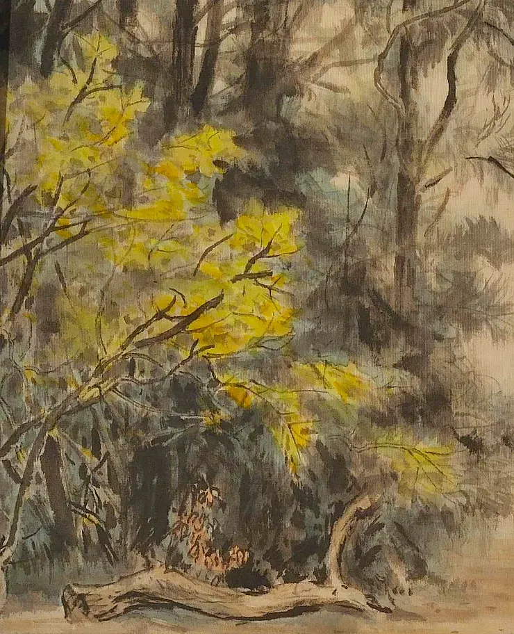 〈林間小徑〉局部－苦楝