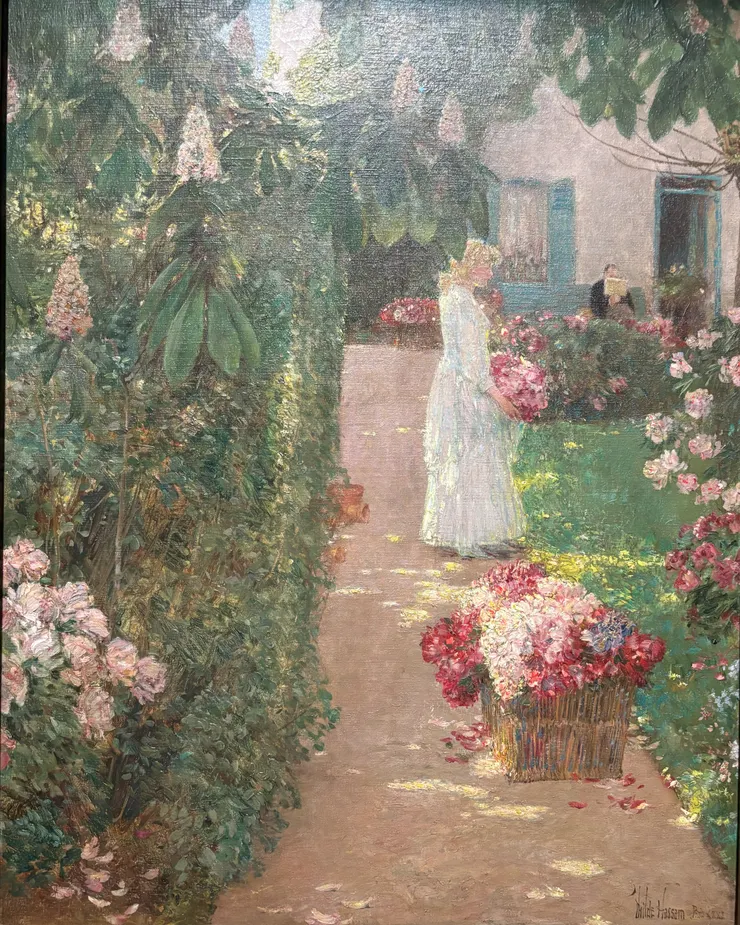 <在法式庭園中採花> 查爾德·哈薩姆  攝於《印象派—從莫內到美國：光、跨越海洋》展覽 富邦美術館  