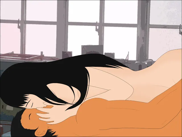 圖3：色情錄影帶《巨乳女老師欲求不滿》(此為虛構片名)劇照之二。