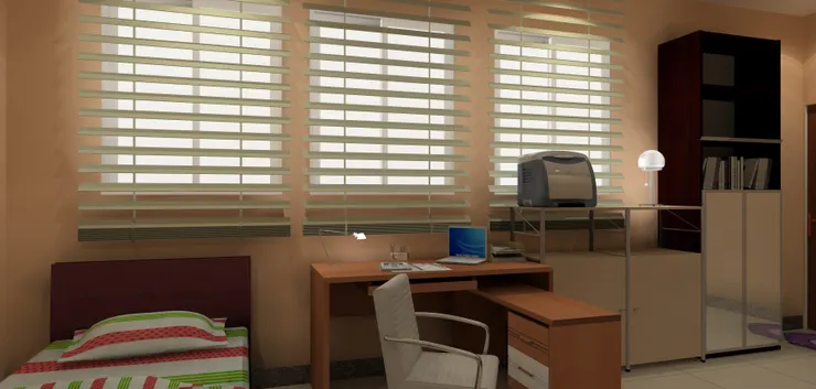 我特意要放一較大和實用的書桌，寧願犧牲其他物品，例如床和餐桌。