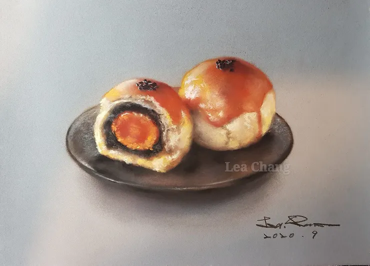 蛋黃酥 (媒材:粉彩)