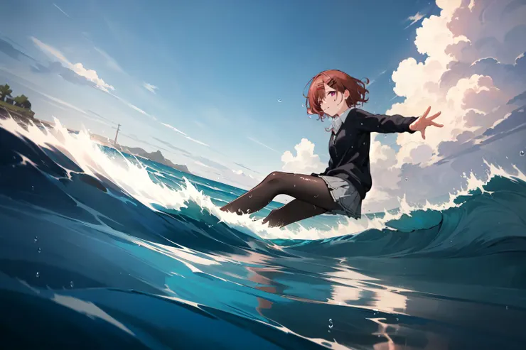 人類 : (swimming:1.2) under water. AI : 要衝浪是吧?