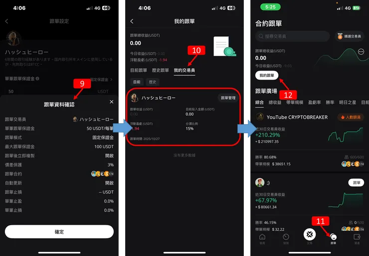 BTCC 合約跟單教學 我的跟單