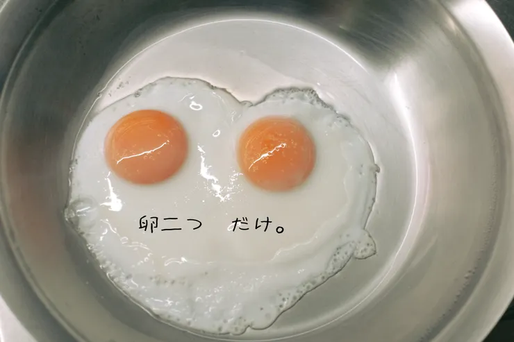 「卵二つ　だけ。」