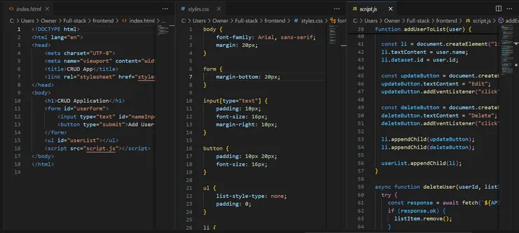 在VS code 裡面的右上角框框，可以同時開不同的程式檔案。