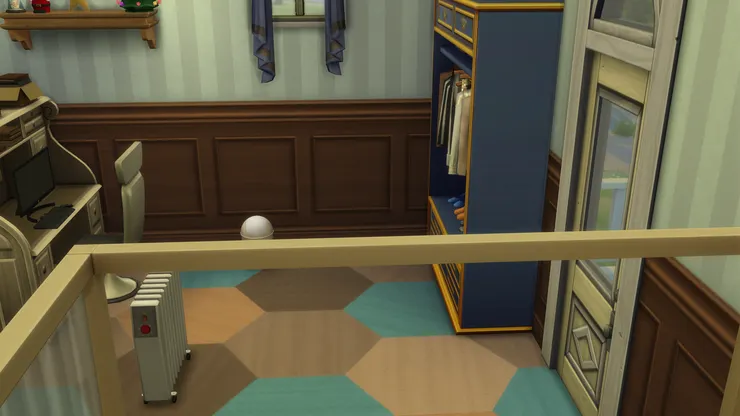 房間可以分為兩個部份--睡眠區和工作區。