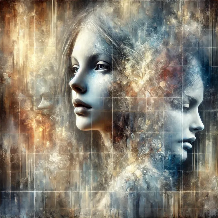 Holding the portrait, she feels the flicker of its emotions - fear, joy, loss. Her fingers glide along its surface, tracing not the lines of the face but the currents beneath the composition.